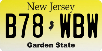 NJ license plate B78WBW