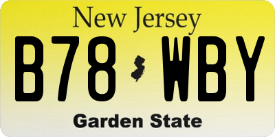 NJ license plate B78WBY