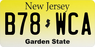 NJ license plate B78WCA