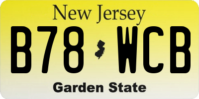 NJ license plate B78WCB