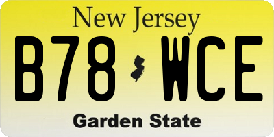 NJ license plate B78WCE
