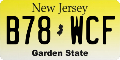 NJ license plate B78WCF