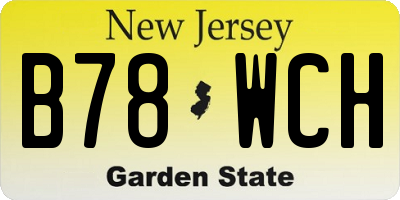 NJ license plate B78WCH
