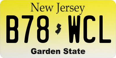 NJ license plate B78WCL