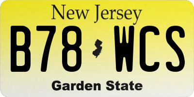NJ license plate B78WCS