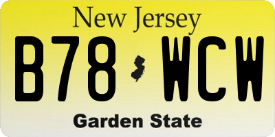NJ license plate B78WCW