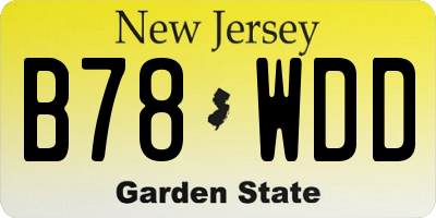 NJ license plate B78WDD