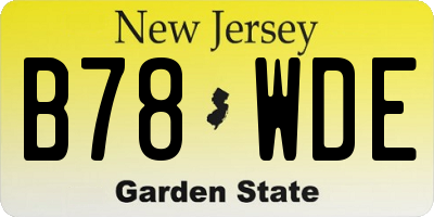 NJ license plate B78WDE