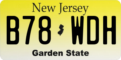 NJ license plate B78WDH