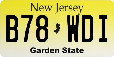 NJ license plate B78WDI