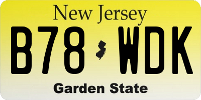 NJ license plate B78WDK