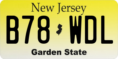 NJ license plate B78WDL