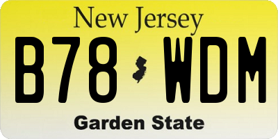 NJ license plate B78WDM