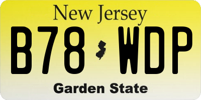 NJ license plate B78WDP