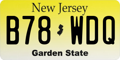 NJ license plate B78WDQ