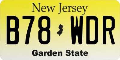 NJ license plate B78WDR