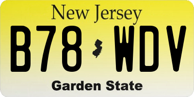 NJ license plate B78WDV