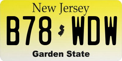 NJ license plate B78WDW