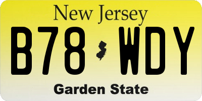 NJ license plate B78WDY