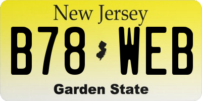 NJ license plate B78WEB