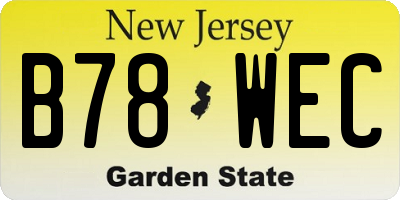 NJ license plate B78WEC