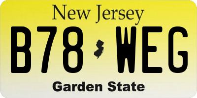 NJ license plate B78WEG