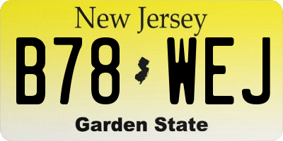 NJ license plate B78WEJ