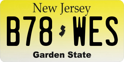 NJ license plate B78WES