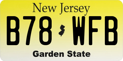 NJ license plate B78WFB
