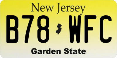 NJ license plate B78WFC