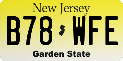 NJ license plate B78WFE