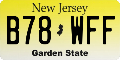 NJ license plate B78WFF