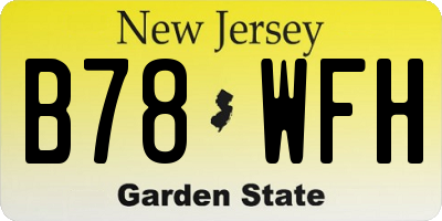 NJ license plate B78WFH