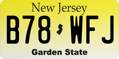NJ license plate B78WFJ