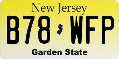NJ license plate B78WFP