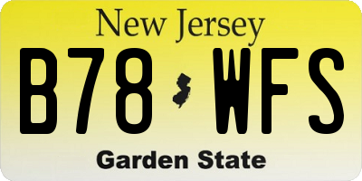 NJ license plate B78WFS