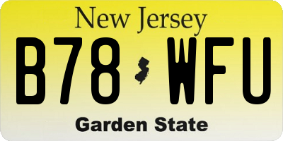 NJ license plate B78WFU