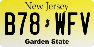 NJ license plate B78WFV