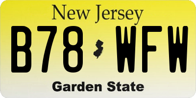NJ license plate B78WFW