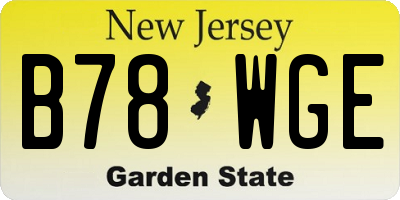 NJ license plate B78WGE