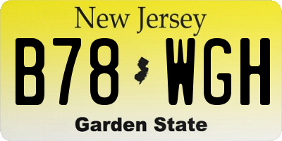 NJ license plate B78WGH