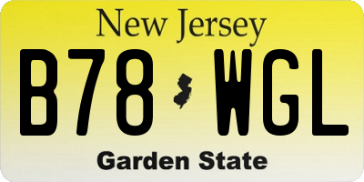 NJ license plate B78WGL