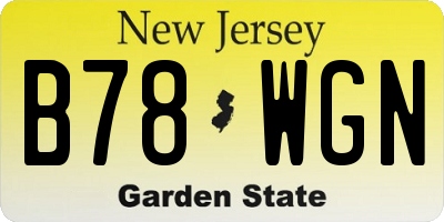 NJ license plate B78WGN