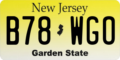 NJ license plate B78WGO
