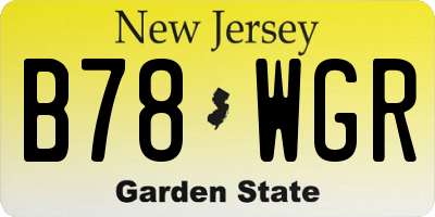 NJ license plate B78WGR