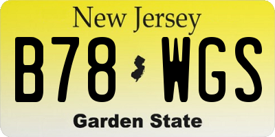 NJ license plate B78WGS