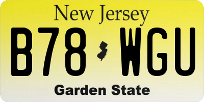 NJ license plate B78WGU