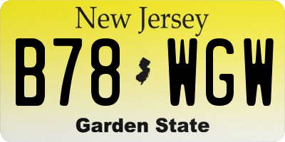 NJ license plate B78WGW