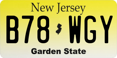 NJ license plate B78WGY