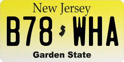 NJ license plate B78WHA